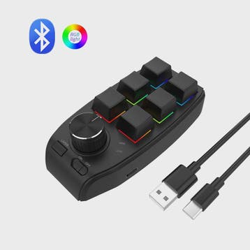 Compact 6-Key Macro Mini Toetsenbord met Draaiknop - USB & B, Verzenden, Nieuw