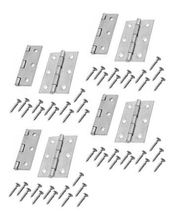 Set van 8 metalen scharnieren (64x35 mm) met schroeven, Ophalen of Verzenden, Nieuw