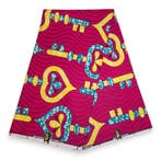 Afrikaanse stof - Roze Geel Keys - Super Wax 100% fijn katoe, Ophalen of Verzenden, Nieuw