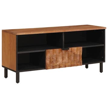 vidaXL TV-kast met lade Acacia Bruine Afwerking 100 x 33 x, Huis en Inrichting, Woonaccessoires | Cd- en Dvd-rekken, Verzenden