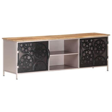 vidaXL Tv-meubel 120x30x40 cm ruw mangohout, 100 tot 150 cm, Verzenden, Nieuw, Minder dan 100 cm