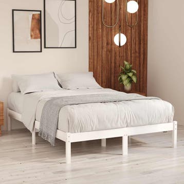 vidaXL Bedframe massief grenenhout wit 160x200 cm, Verzenden, Wit, 200 cm, 160 cm