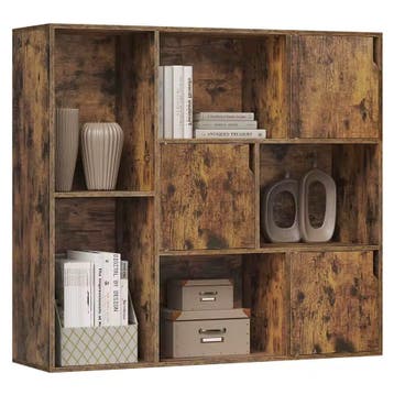 Nieuwe Boekenkast met Vakken - Vintage Ebbenhout Design, Verzenden, Nieuw