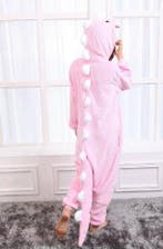 Onesie Lichtroze Draak Pak L-XL Drakenpak Dino Kostuum Roze, Maat 52/54 (L), Carnaval, Nieuw, Ophalen of Verzenden