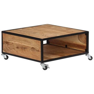 vidaXL Salontafel 70x70x32 cm massief acaciahout, 50 tot 100 cm, Verzenden, Nieuw, 50 tot 100 cm