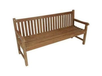Lesli tuinbank teak rechte rug 180 cm, Nieuw, Hardhout
