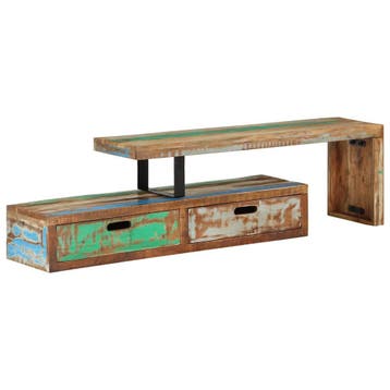 vidaXL Tv-meubel (118-200) x 30 x 40 cm massief hout, Verzenden, Nieuw, 200 cm of meer, Minder dan 100 cm