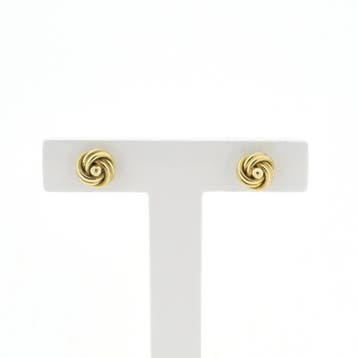 Vintage gouden knoop oorstekers (Oorbellen), Ophalen of Verzenden, Gebruikt, Goud, Goud
