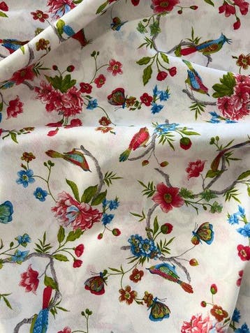 Chinoiserie-stof “Jardin des Oiseaux” - Textiel - 280 cm -