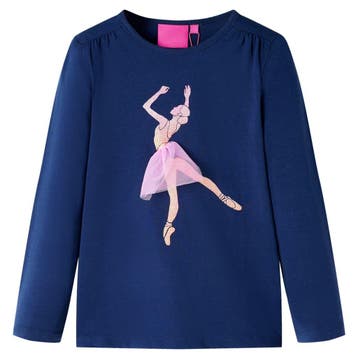 vidaXL Kindershirt met lange mouwen 92 marineblauw, Verzenden, Nieuw