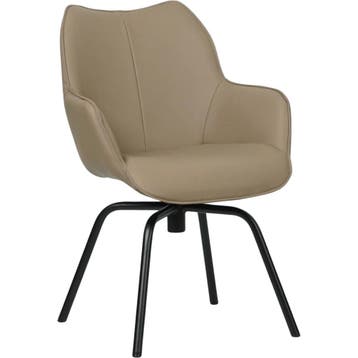 Set van 8 Leren draaibare eetkamerstoelen Magic - Toledo, Ophalen of Verzenden, Nieuw, Leer