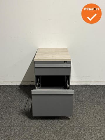 Ladeblok - 57x42x57cm - Antraciet - 2 lades - Grijze kunstst, Werkplek, Ophalen of Verzenden, Gebruikt, Kast