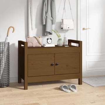 vidaXL Halbankje 80x40x60 cm massief grenenhout honingbruin, Huis en Inrichting, Verzenden, Nieuw