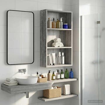 vidaXL Badkamer wandkast Grijze Sonoma 40 x 14 x 70 cm, Verzenden, Nieuw