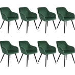 Eetkamerstoel Marilyn fluweellook, zwarte stoelpoten - donke, Huis en Inrichting, Stoelen, Verzenden, Nieuw