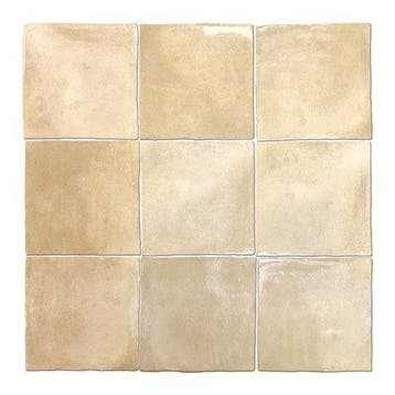 Wandtegel Agostino Brume Handvorm Beige Glans 13x13, Nieuw, Minder dan 20 cm, 10 m² of meer, Wandtegels