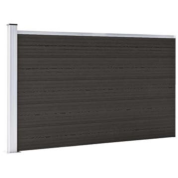 vidaXL Schuttingpaneel 175x105 cm HKC zwart, Verzenden, Nieuw, Hout