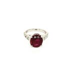 Witgouden ring met toermalijn en diamant 18 krt, Ophalen of Verzenden, Nieuw
