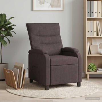 vidaXL Massage Recliner Donkerbruin Stof, Huis en Inrichting, Verzenden, Nieuw