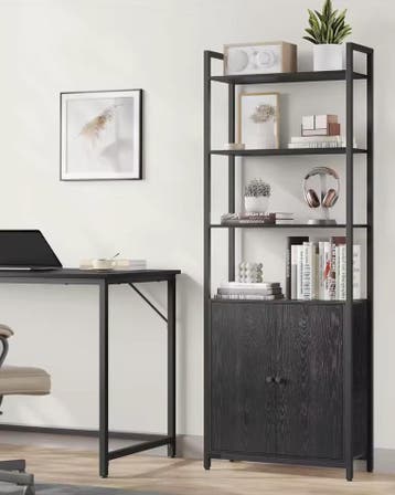 Nieuwe Zwarte Stellingkast - Woonkamer Boekenkast Ebbenhout, Huis en Inrichting, Kasten | Stellingkasten, Verzenden, Nieuw