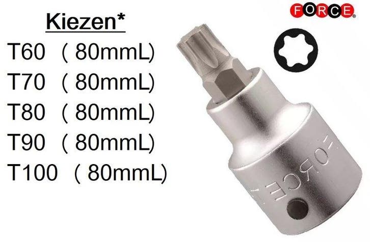 Torx bit doppen 3/4 T60-T100 (80mmL), Auto diversen, Autogereedschap, Verzenden