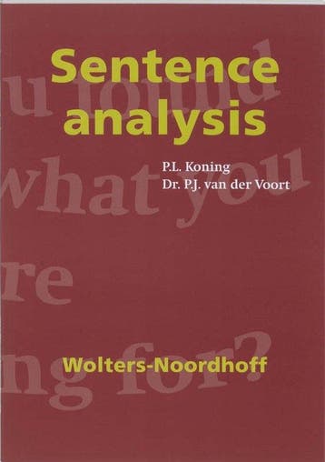 Boek Sentence analysis 9789001482114, Boeken, Verzenden, Zo goed als nieuw