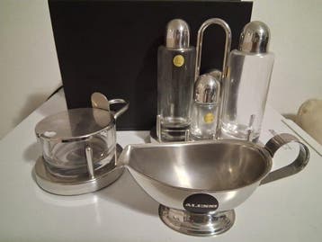 Alessi - Ettore Sottsass - Eetservies (3) - Staal, Glas