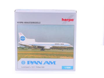 Schaal 1:500 Herpa 504911 Pan Am L-1011 TriStar Herpa Wi..., Hobby en Vrije tijd, Ophalen of Verzenden, Gebruikt