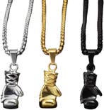Lange heren ketting Cross zilverkleurig met kleine kruisjes, Sieraden, Tassen en Uiterlijk, Kettingen, Verzenden, Nieuw, Zilver