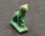 Oud-Egyptisch Faience Kat Amulet - 11 mm (Zonder