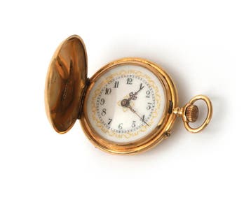 Een 18 krt. geelgouden dames zakhorloge