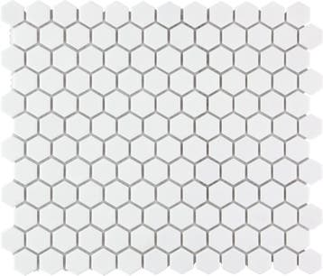 Wand Mozaïek Tegels Factory Hexagon Keramiek Wit Glans -..., Nieuw, Ophalen of Verzenden, 20 tot 40 cm, 10 m² of meer