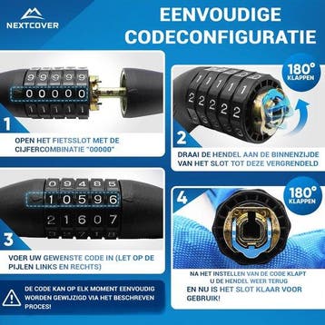 2dekans | Nextcover Cijferslot - SafeSecure - 5-Cijferig -, Ophalen of Verzenden, Zo goed als nieuw, Nextcover