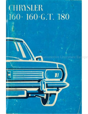 1971 CHRYSLER 160 | 160GT | 180 INSTRUCTIEBOEKJE FRANS