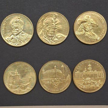 Polen. Set of 6 coins: 2 Zlotych 1996/1999, incl. Batory,
