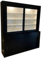 Zwarte strakke buffetkast Design 200cm led verlichting, Ophalen of Verzenden, Nieuw