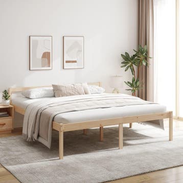 vidaXL Seniorenbed massief grenenhout 200x200 cm, Bruin, Verzenden, Overige maten, 200 cm