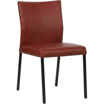 Leren eetkamerstoel Basic - Granada Rouge (rood) - Poten, Nieuw, Leer, Ophalen of Verzenden, Rood