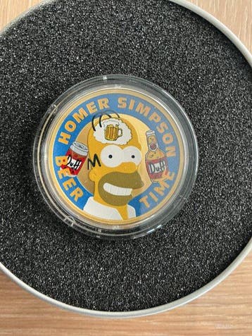 Tuvalu. 1 Dollar 2022, Homer Simpson Beer Time, 1 Oz