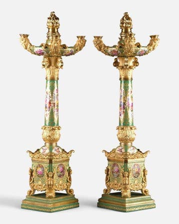 Jacob Petit (1796-1868) - Paar monumentale verguld
