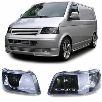 Koplampen + LED Dagrijverlichting VW Transporter T5 CS082, Nieuw, Volkswagen