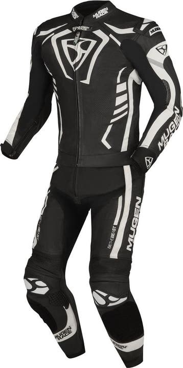 MUGENRACE Predator Zwart Wit Geperforeerd 2-Delig Motorpak, Nieuw met kaartje, MUGENRACE, Heren, Combipak