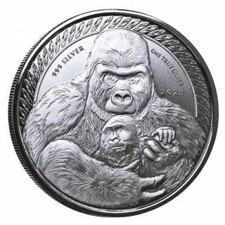 Congo / Kongo Gorilla 1 oz 2023 (75.000 oplage), Verzenden, Overige landen, Losse munt, Zilver