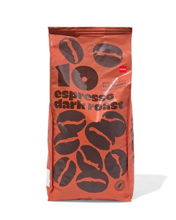 HEMA Koffiebonen espresso dark roast - 1000 gram, Verzenden