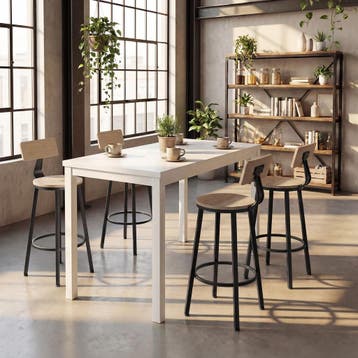 Barkrukken Poole - Industrieel licht hout, eiken Sonoma, Verzenden, Nieuw