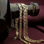 Gouden marineschakel ketting, Ophalen of Verzenden, Gebruikt, Overige kleuren, Goud