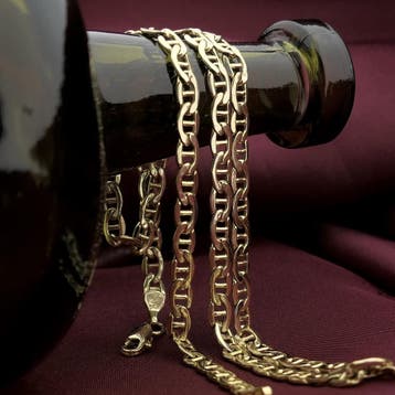 Gouden marineschakel ketting, Ophalen of Verzenden, Gebruikt, Goud, Goud
