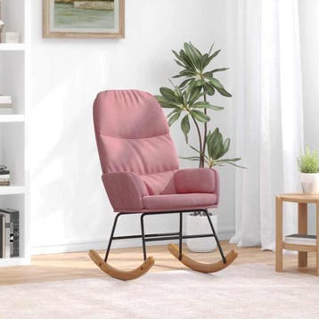 vidaXL Schommelstoel fluweel roze, Verzenden, Nieuw