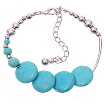 Fako Bijoux - Armband - Turquoise - Schotels, Verzenden, Nieuw