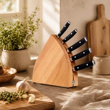 Yaxell Ran Messenset – 6-delig – Beukenhouten Messenblok, Huis en Inrichting, Keuken | Bestek, Ophalen of Verzenden, Nieuw, Hout